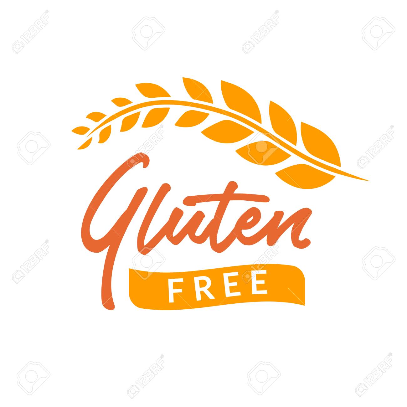 グルテン無料の描かれた分離記号のアイコン グルテン フリーの健康的な文字シンボルです のイラスト素材 ベクタ Image