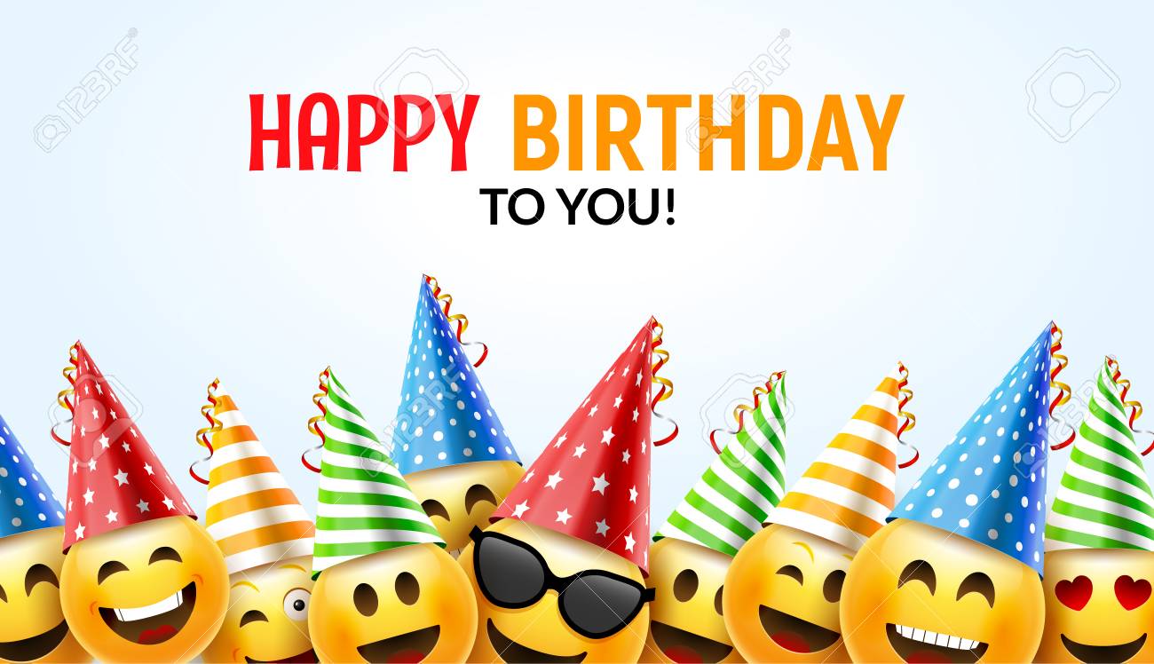 Happy birthday smiley greeting card vector illustration. - 88983260 Happy birthday smiley greeting card vector illustration. - 88983260