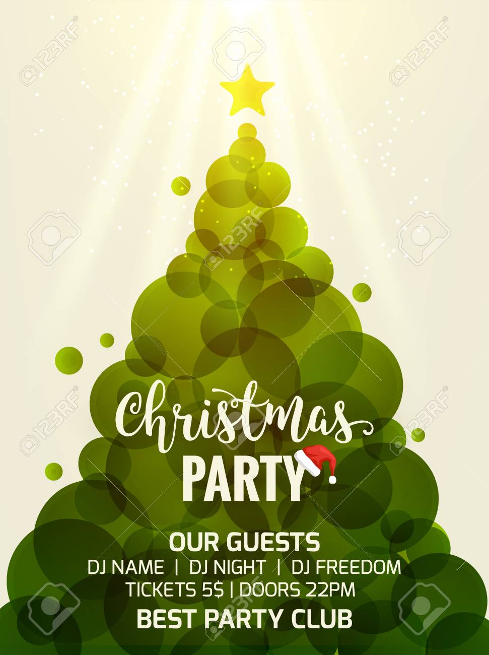 christmas tree greeting card geometric modern design vector christmas tree flyer