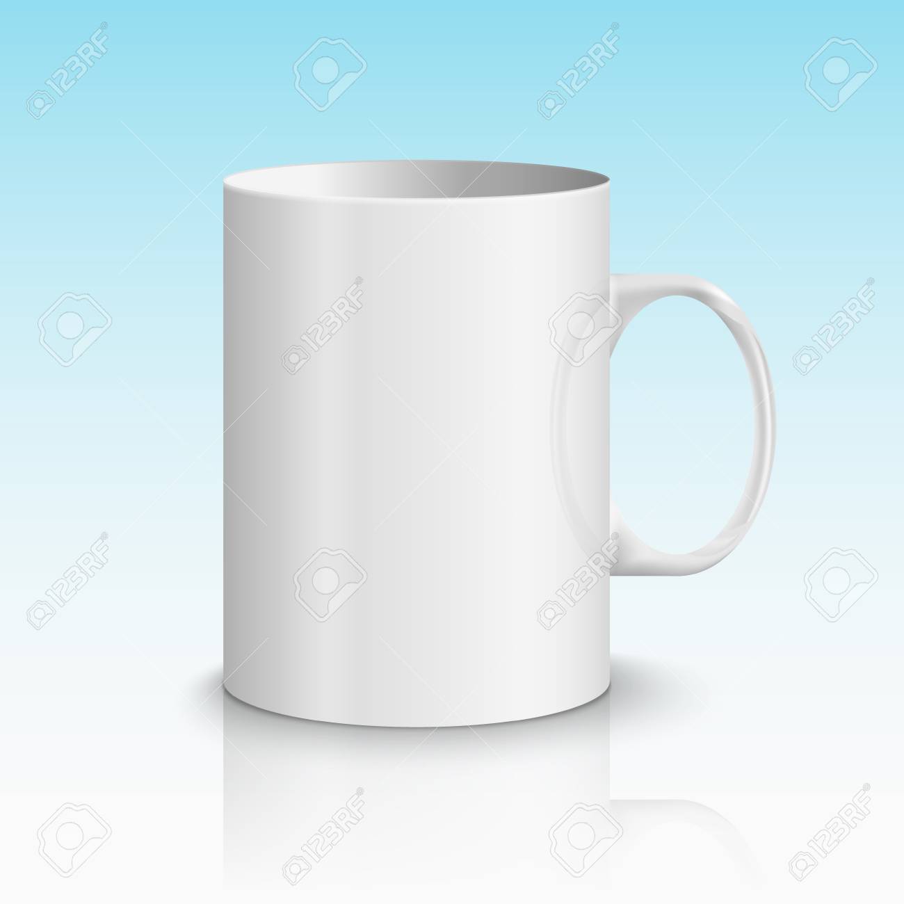 ホワイトリアルなカップイラスト コーヒーや紅茶のためのベクトルブランクマグカップ古典的なカップ のイラスト素材 ベクタ Image