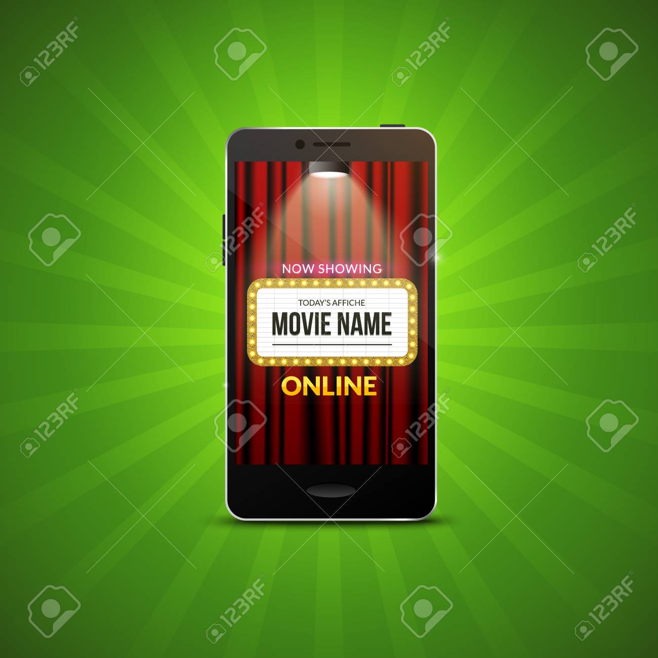 cinema movie mobile theater design vector online film illustration