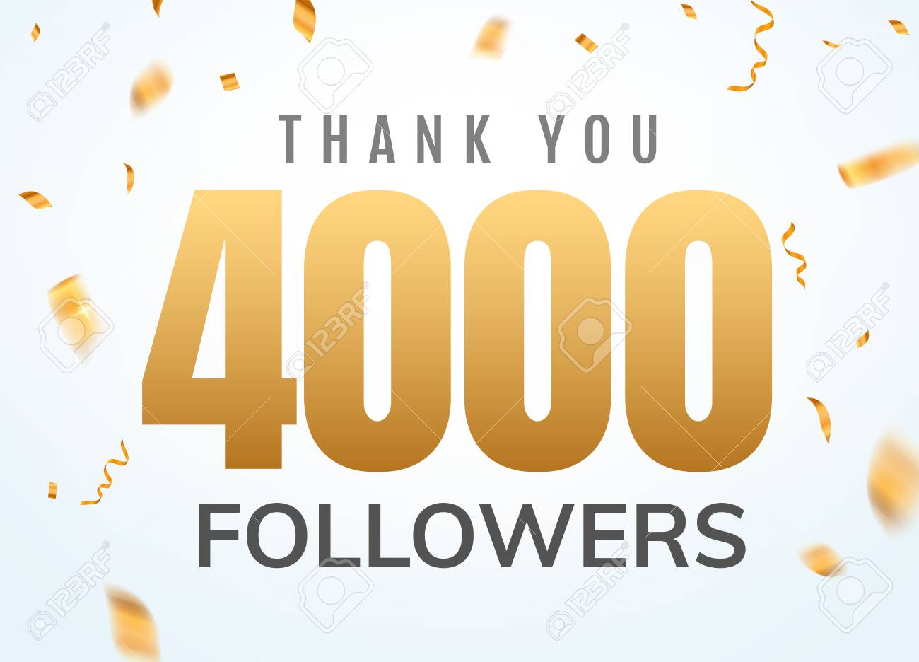 Thank You 4000 Followers Design Template Social Network Number ...