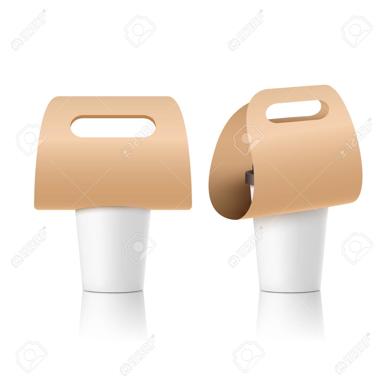 Download Coffee Cup Holder Paper Design Beverage Drink Handle Mockup Royalty Free Cliparts Vectors And Stock Illustration Image 125733744