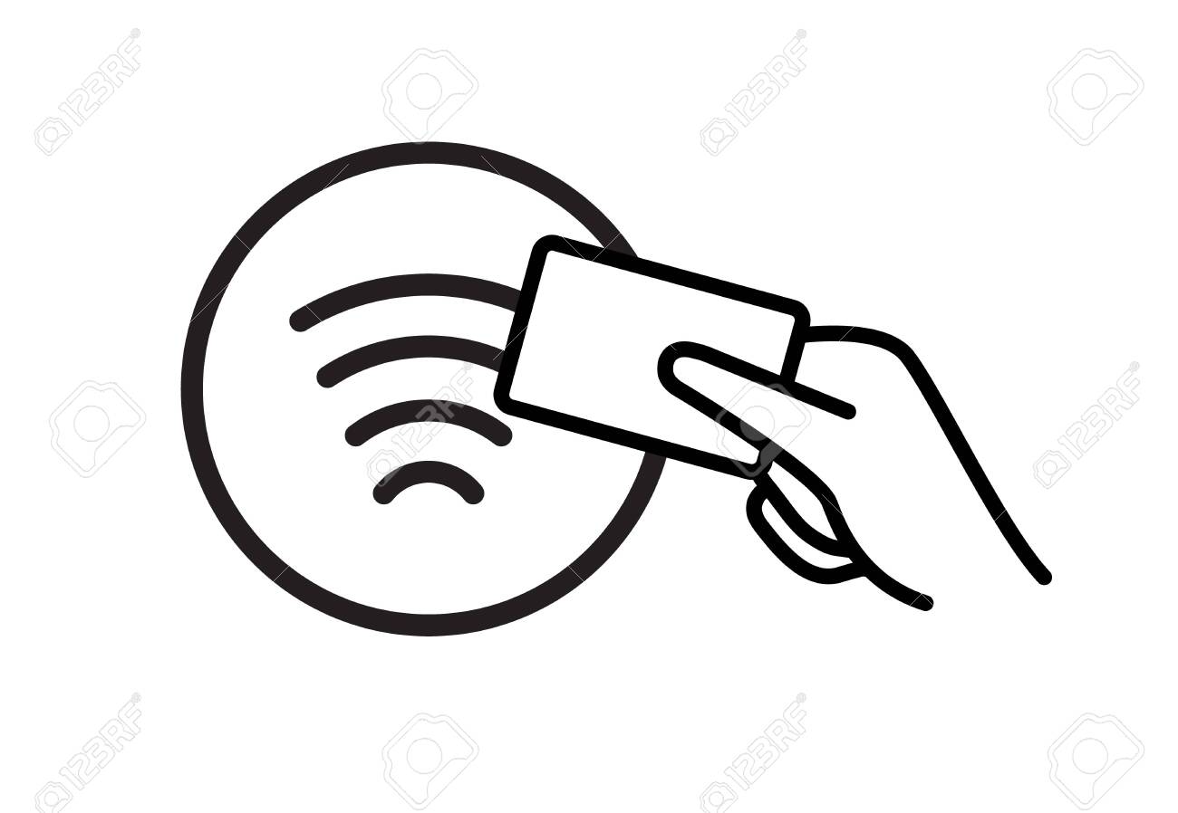 Contactless NFC wireless pay sign logo. Credit card nfc payment.. Contactless NFC wireless pay sign logo. Credit card nfc payment..