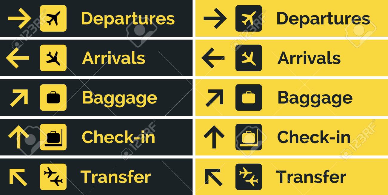 Airport sign departure arrival travel icon. Vector airport board airline sign, gate flight information. - 145264920 Airport sign departure arrival travel icon. Vector airport board airline sign, gate flight information. - 145264920