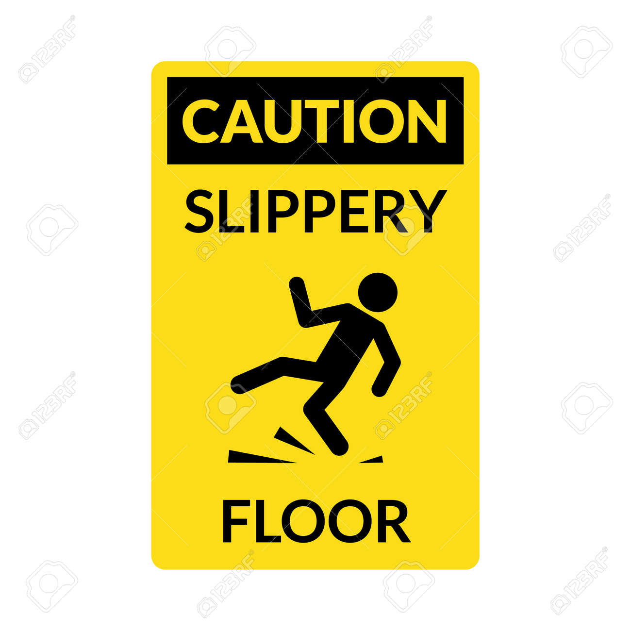 Wet floor sign. Safety yellow slippery floor warning icon vector caution symbol - 168952850 Wet floor sign. Safety yellow slippery floor warning icon vector caution symbol - 168952850