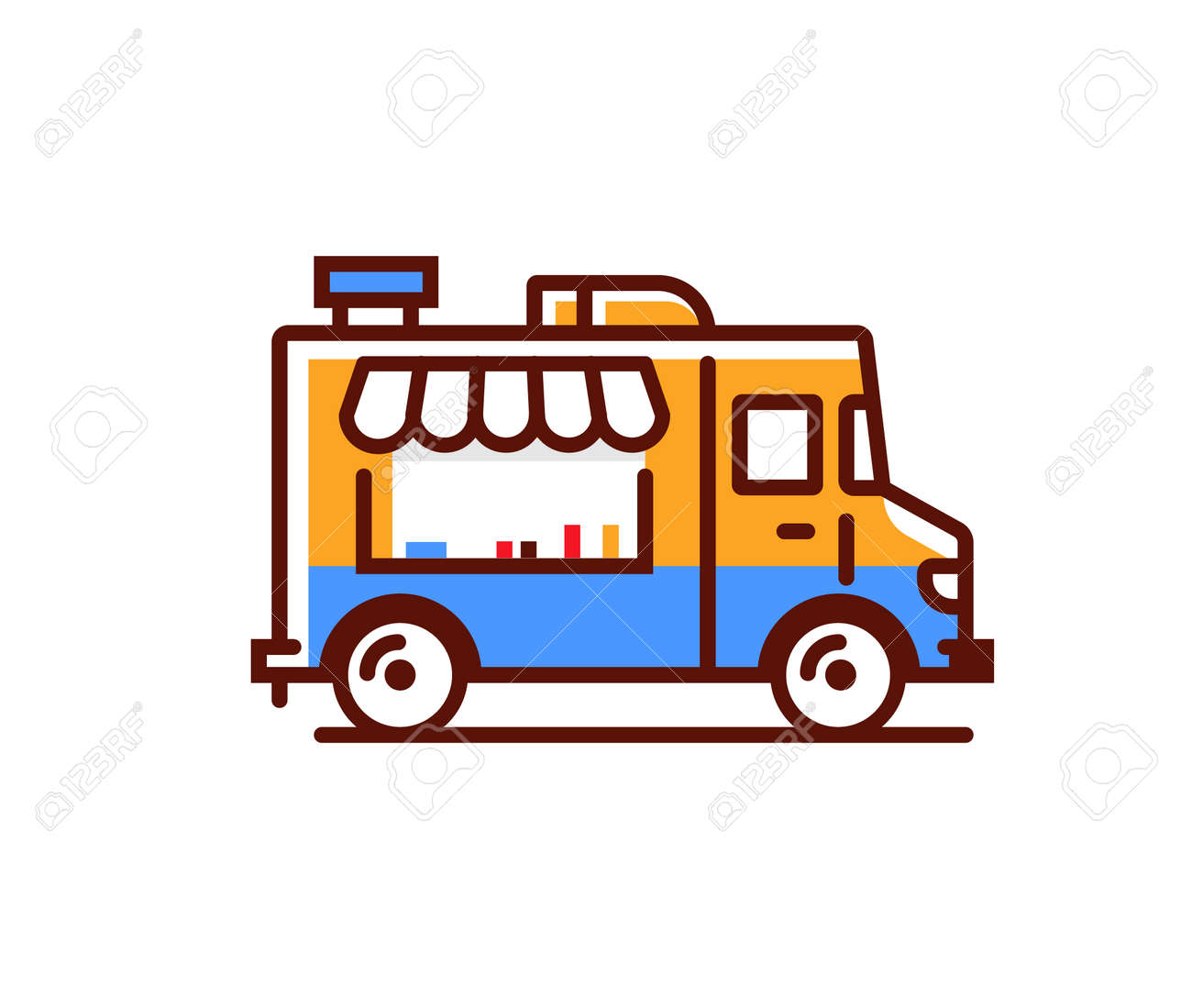 Food truck logo icon. Vector foodtruck kitchen street van design icon - 168932603 Food truck logo icon. Vector foodtruck kitchen street van design icon - 168932603