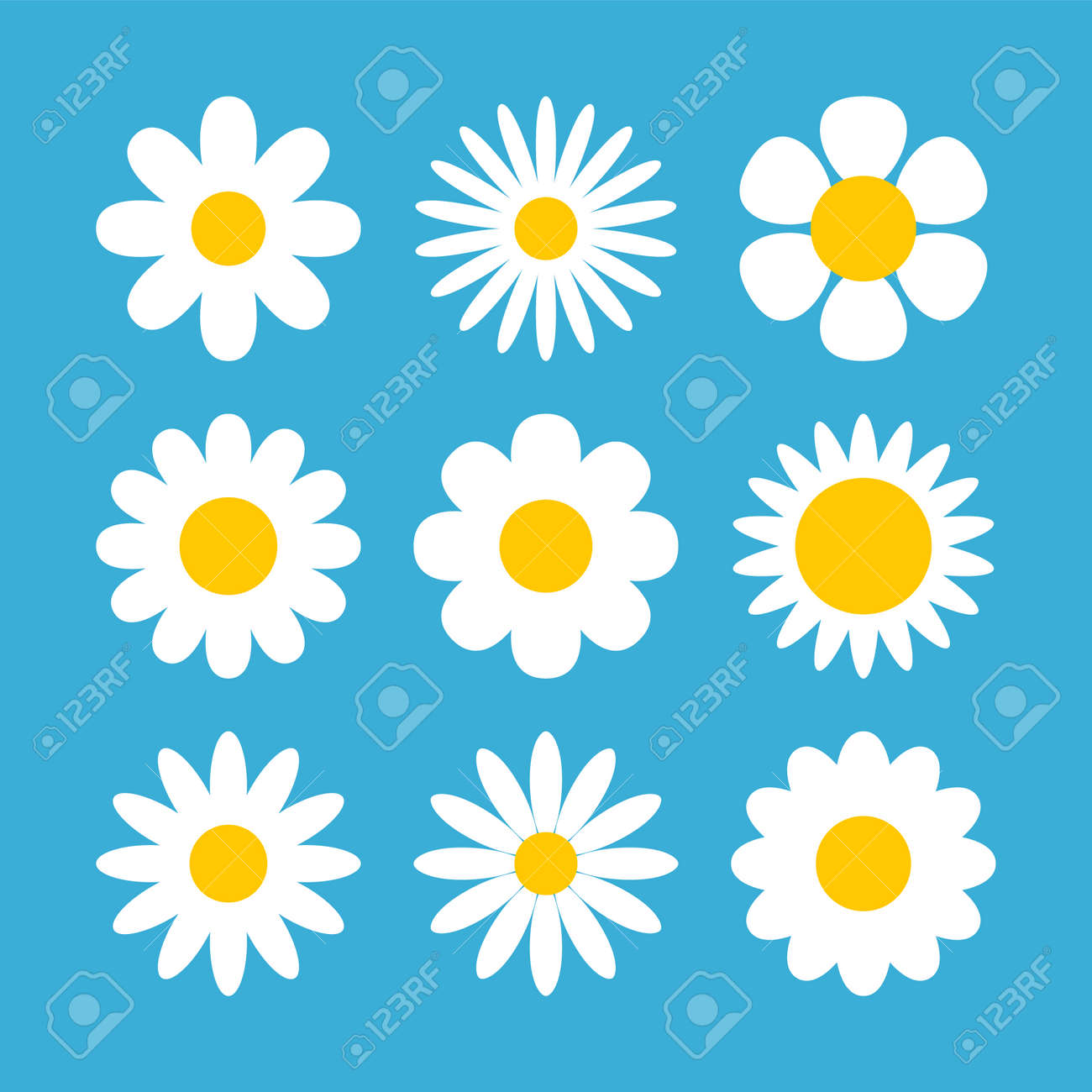 Daisy chamomile vector flower shape illustration icon. Camomile flower cartoon design - 168953037 Daisy chamomile vector flower shape illustration icon. Camomile flower cartoon design - 168953037