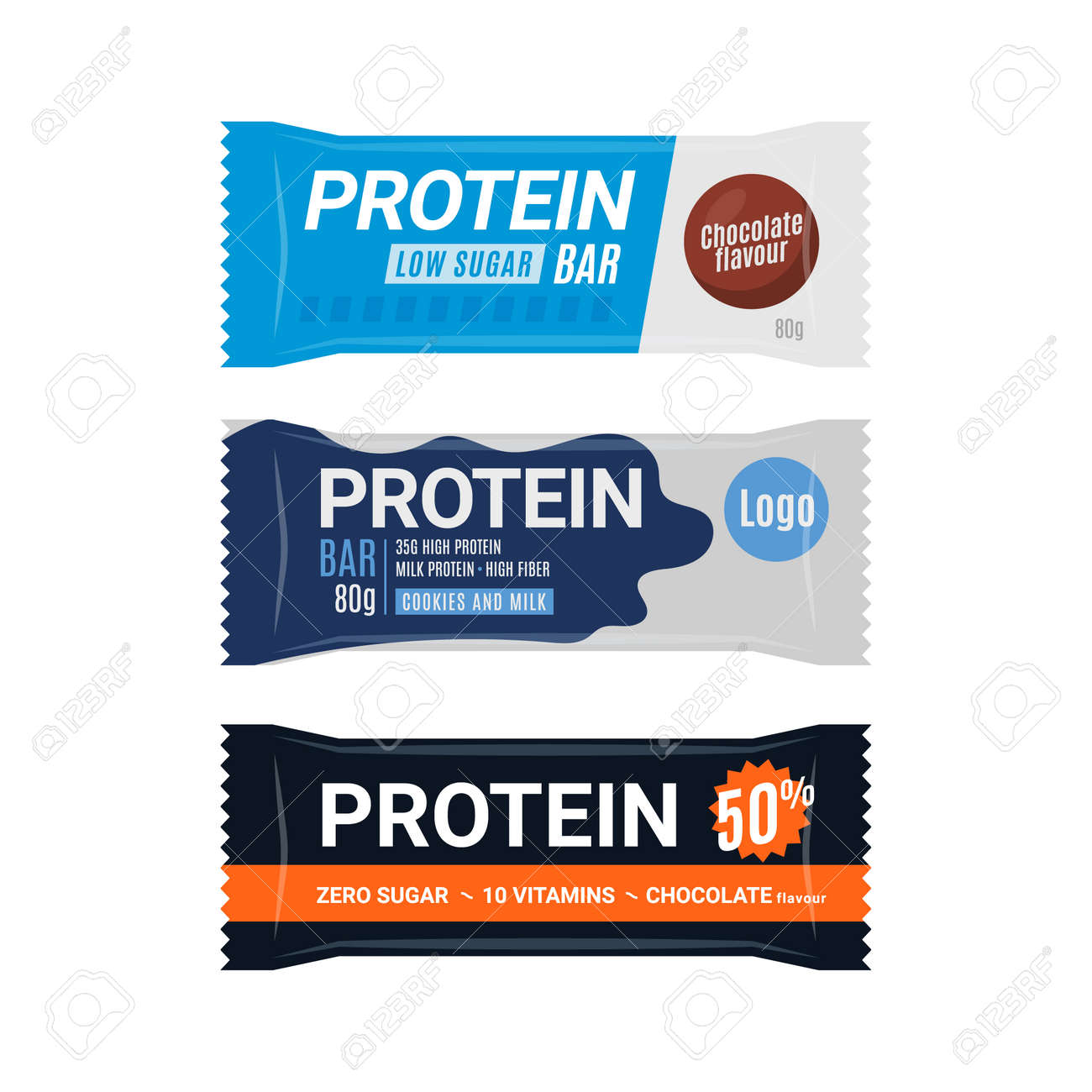 Protein bar icon. Protein snack chocolate energy mockup. Vector flat packet design - 168953057 Protein bar icon. Protein snack chocolate energy mockup. Vector flat packet design - 168953057