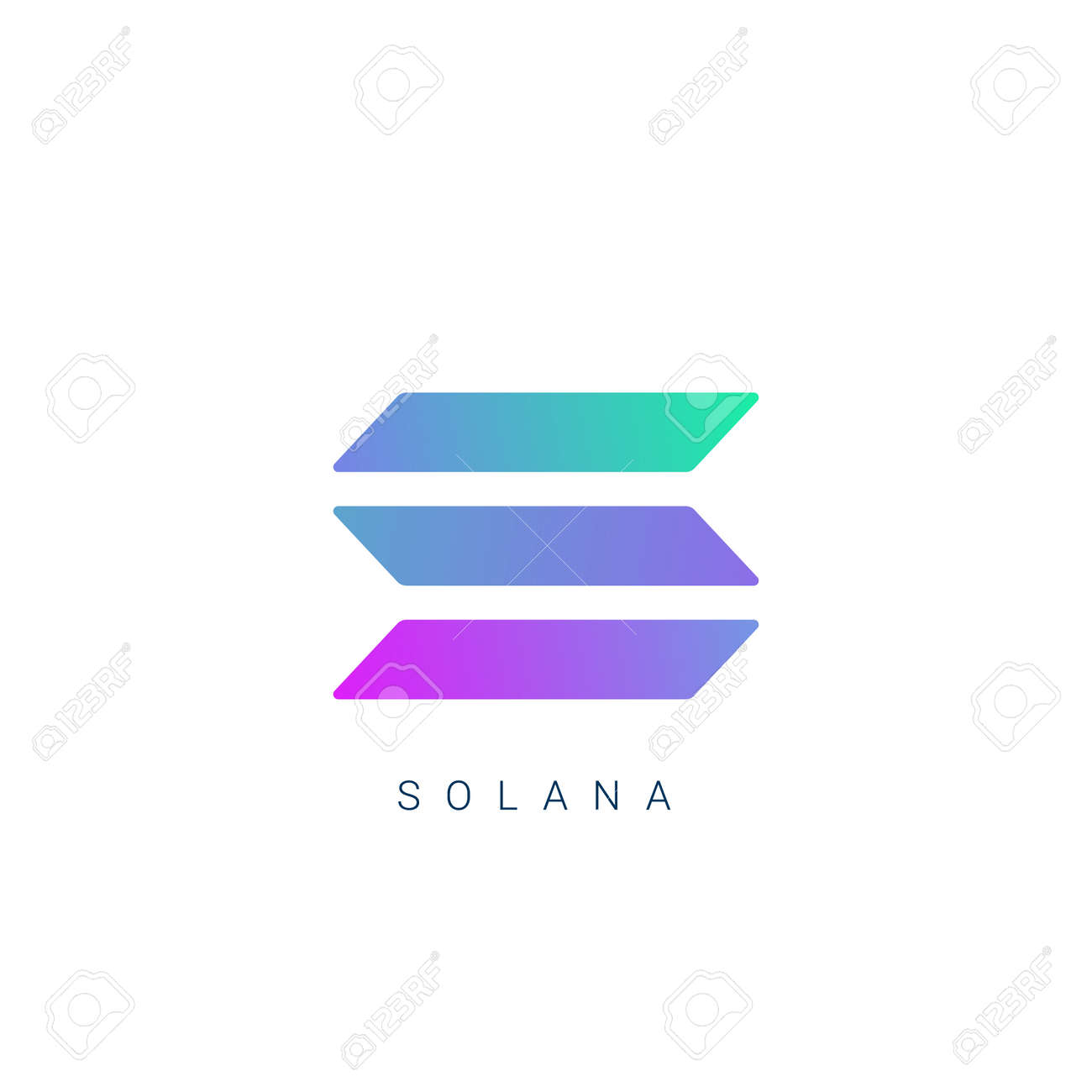 Solana 로고 동전 아이콘 격리 Solana 암호화폐 토큰 벡터 아이콘 Sol 블록체인 암호화 은행 로열티 무료 사진, 그림,  이미지 그리고 스톡포토그래피. Image 189470481