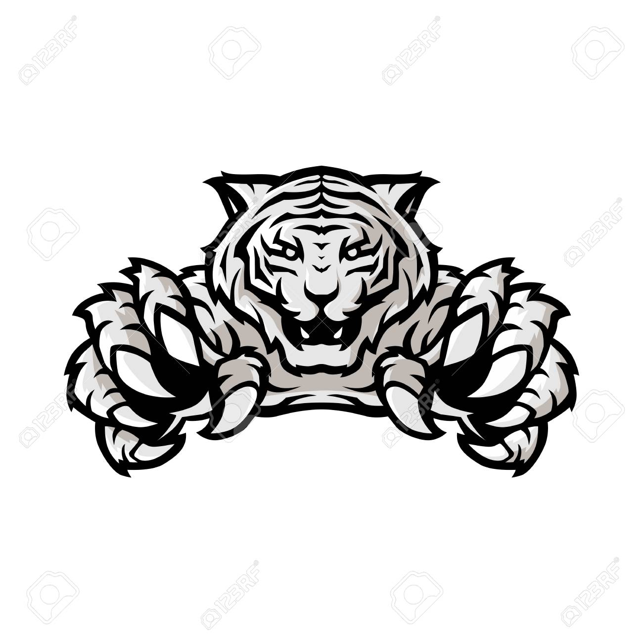 White Tiger Sport Gaming Logo Vector Template With White Background Royalty Free Cliparts Vectors And Stock Illustration Image