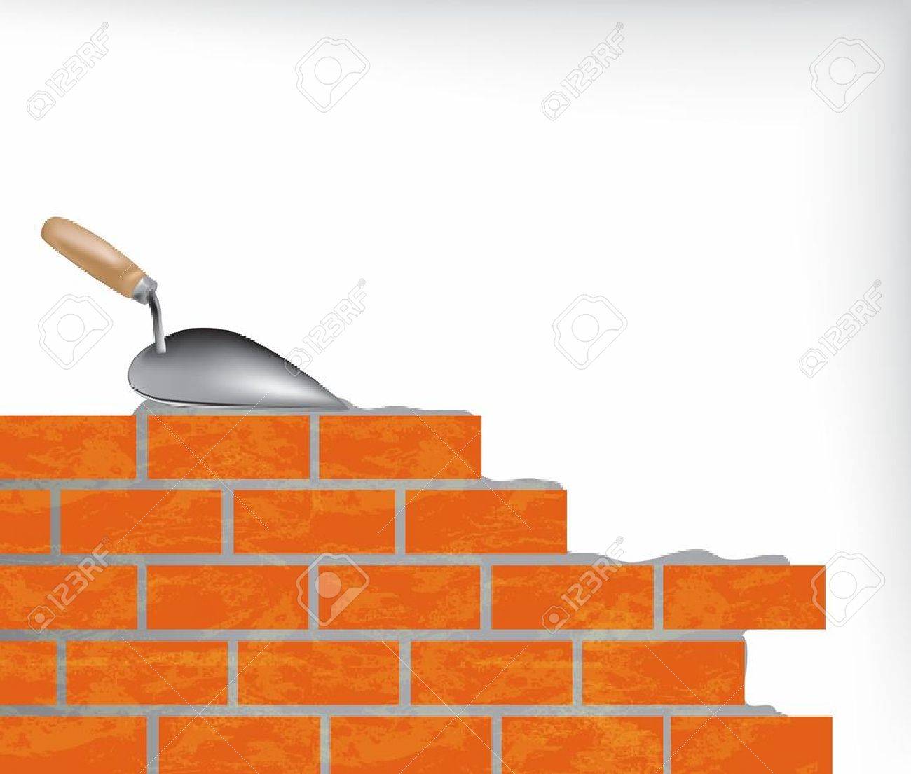 brick wall and trowel illustration royalty free cliparts vetores e