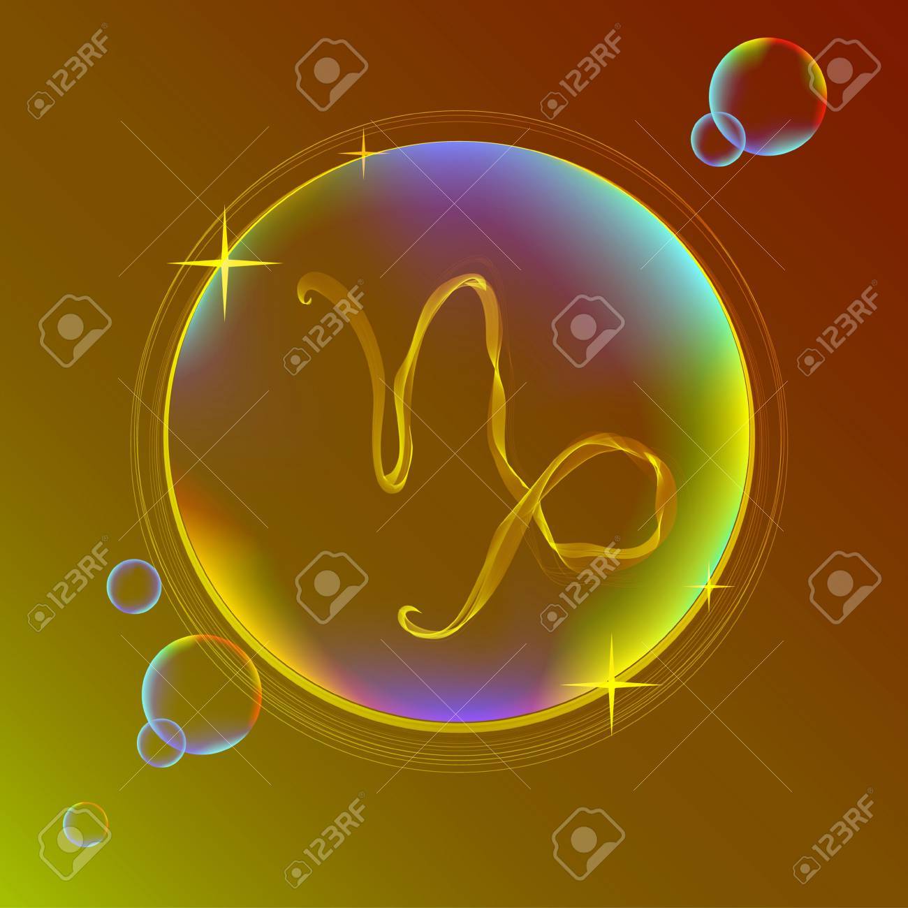 星座 抽象的な色の星座 山羊座 美しいイラストのイラスト素材 ベクタ Image