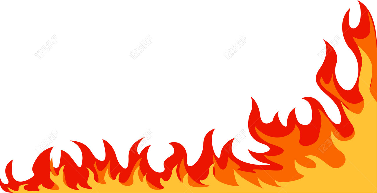 Red And Orange Cartoon Fire Flames Forming A Frame Border, Rising From The  Bottom Corner Against A White Background, Ideal For Danger, Warning, And  Attention Grabbing Designs Royalty Free SVG, Cliparts, Vectors,, image size:1300x665