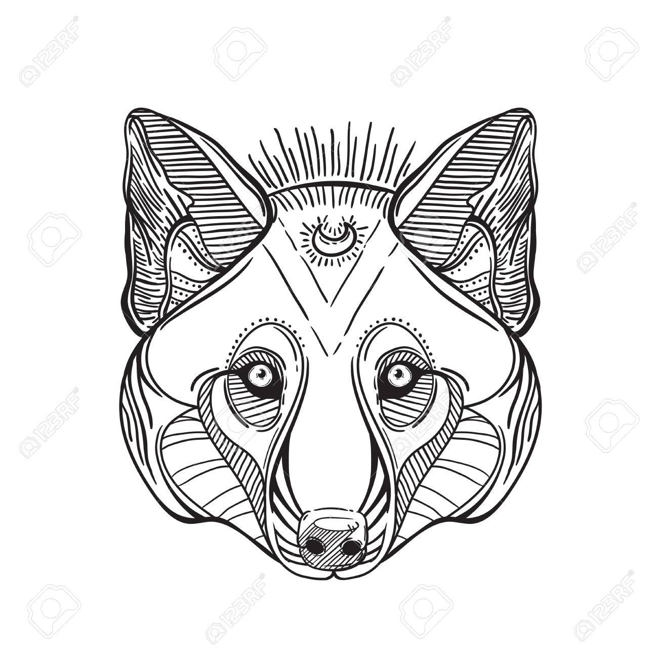 Tete D Animal Imprimer Pour Coloriage Anti Stress Adulte Main Orne Motif Ethnique Dessinee Illustration Vectorielle Dessinez Pour Le Tatouage Affiche Impression Ou T Shirt Clip Art Libres De Droits Vecteurs Et Illustration Image