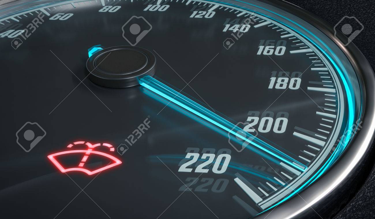 車のダッシュ ボードの低いフロント ガラス洗濯機流体インジケーター警告 3 D には イラストが表示されます の写真素材 画像素材 Image