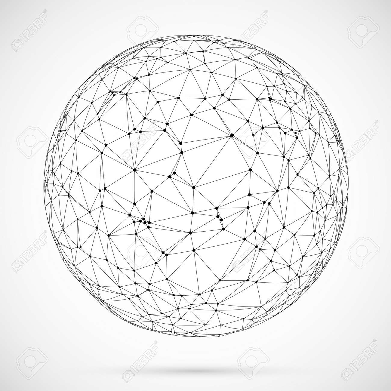 Big data icon. Artificial intelligence. Global network concept. Abstract geometric spherical shape with triangular shapes.Wireframe dotted sphere. - 125974767 Big data icon. Artificial intelligence. Global network concept. Abstract geometric spherical shape with triangular shapes.Wireframe dotted sphere. - 125974767