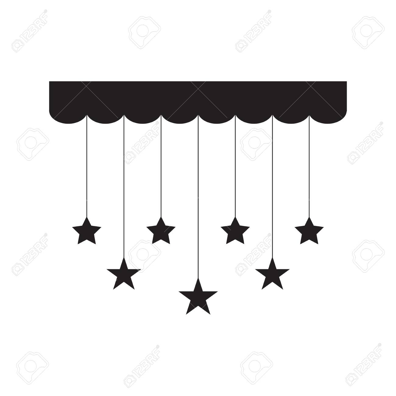 hanging stars vector illustration