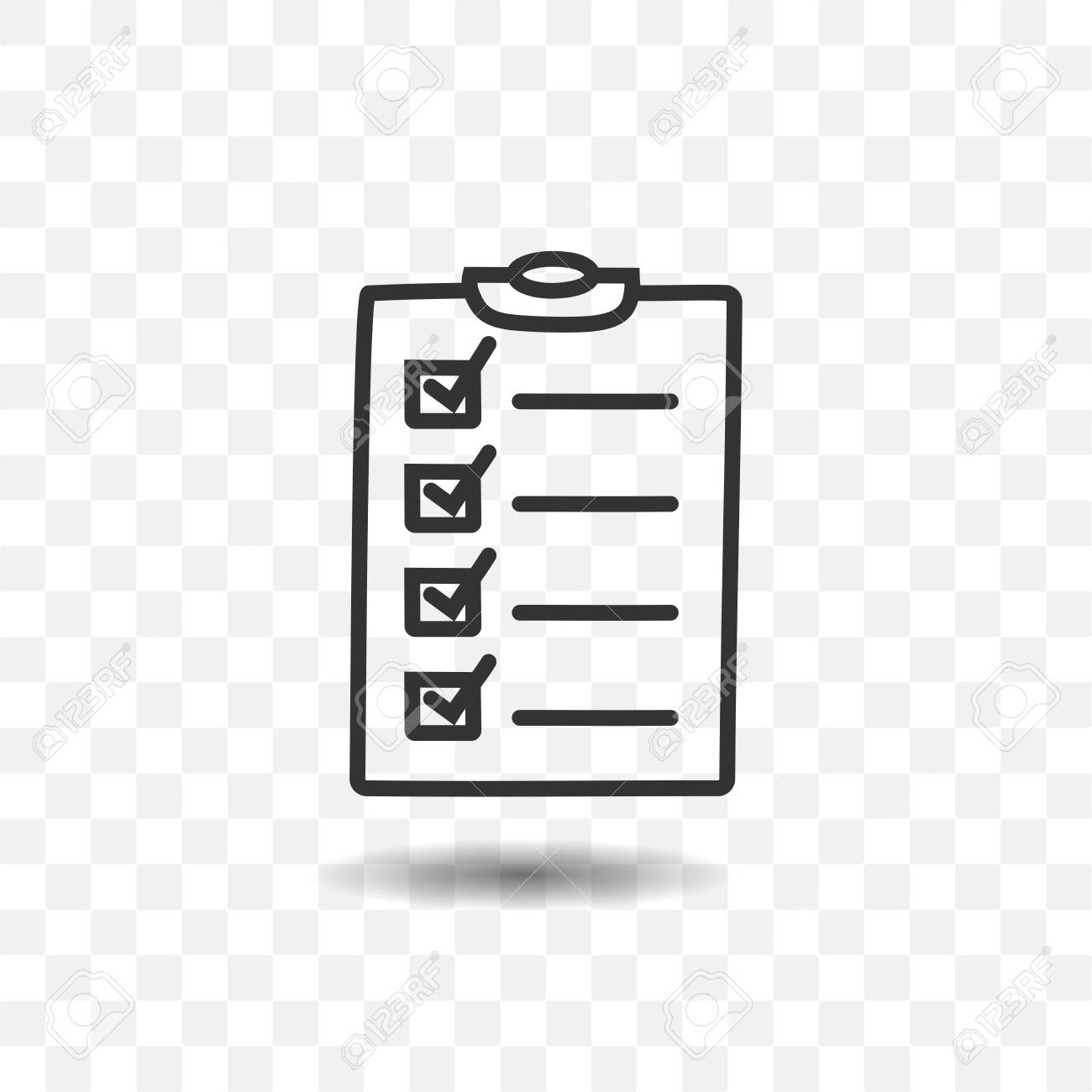 Paper List Icon With Shadow On Transparent Background Royalty Free Cliparts Vectors And Stock Illustration Image