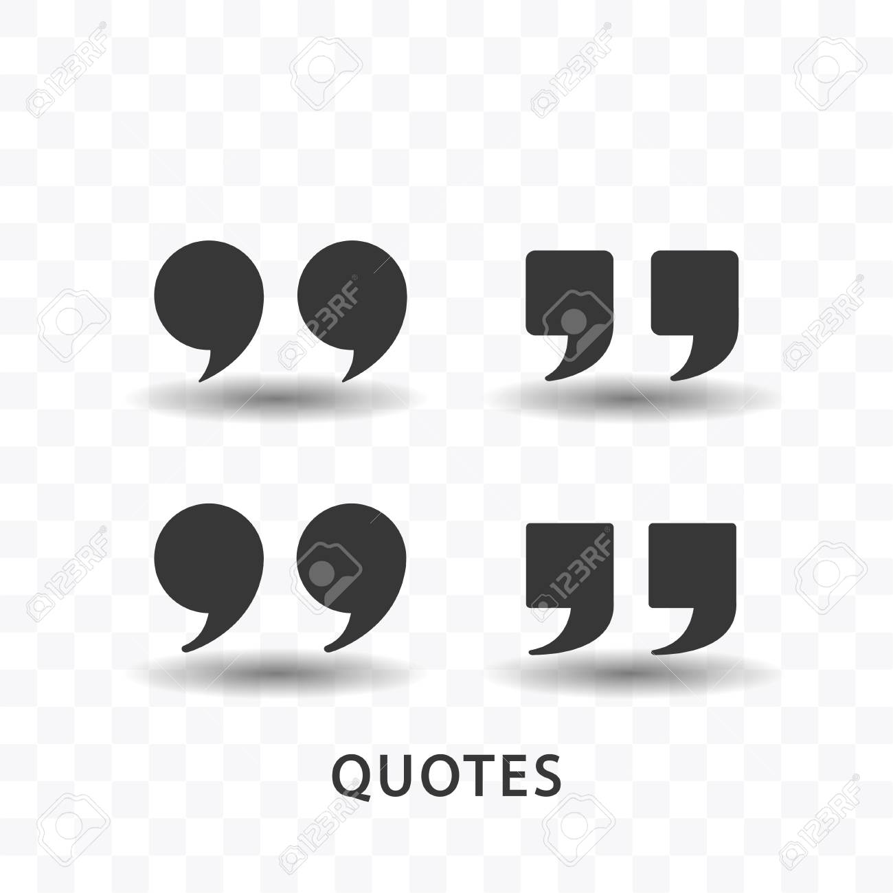 set of quotes icon simple silhouette flat style vector illustration simple stock quotes