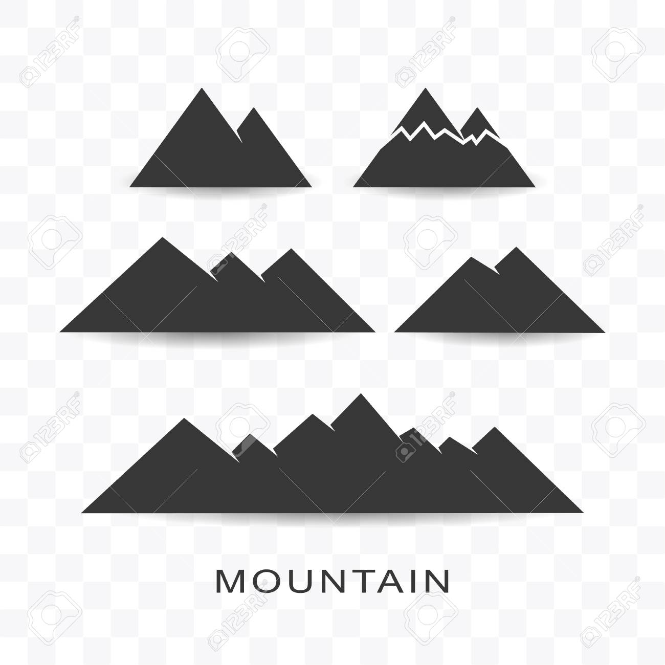 wallpapers Transparent Mountain Silhouette Vector set of mountain icon simple silhouette