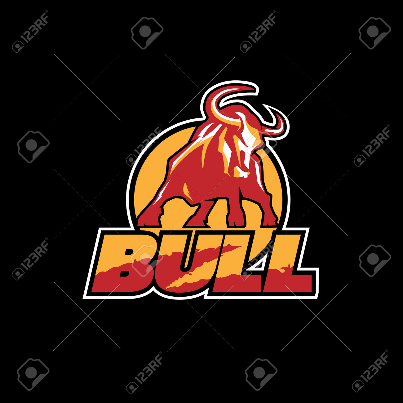 Bull Dynamic Logo With An Inscription On A Black Background Royalty Free Cliparts Vectors And Stock Illustration Image Bull Dynamic Logo With An Inscription On A Black Background Royalty Free Cliparts Vectors And Stock Illustration Image