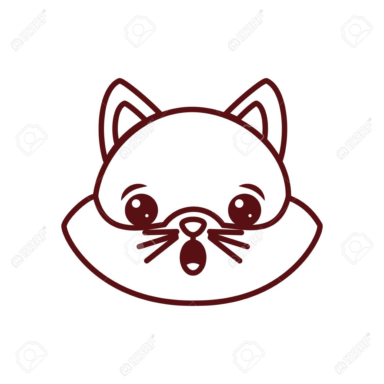 Kawaii cat icon cute animal graphic Royalty Free Vector