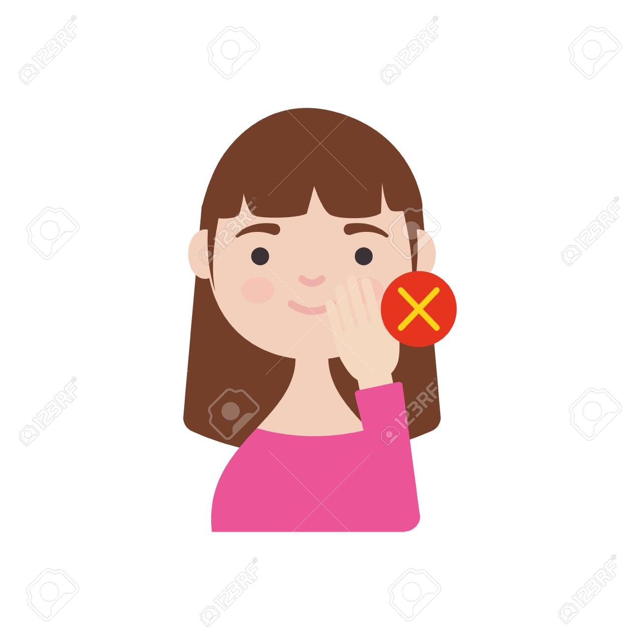 Coronavirus Preventions Concept Dont Touch Your Face To Prevent Royalty Free Cliparts Vectors And Stock Illustration Image 147956281