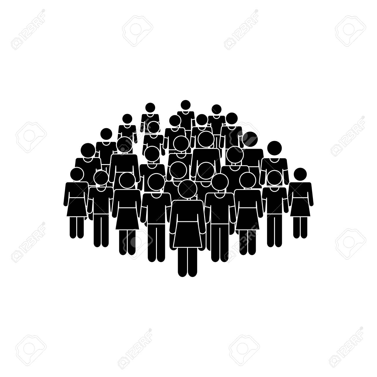 Pictogram People Crowd Icon Over White Background, Silhouette Style, Vector  Illustration Royalty Free SVG, Cliparts, Vectors, and Stock Illustration.  Image 150644069.
