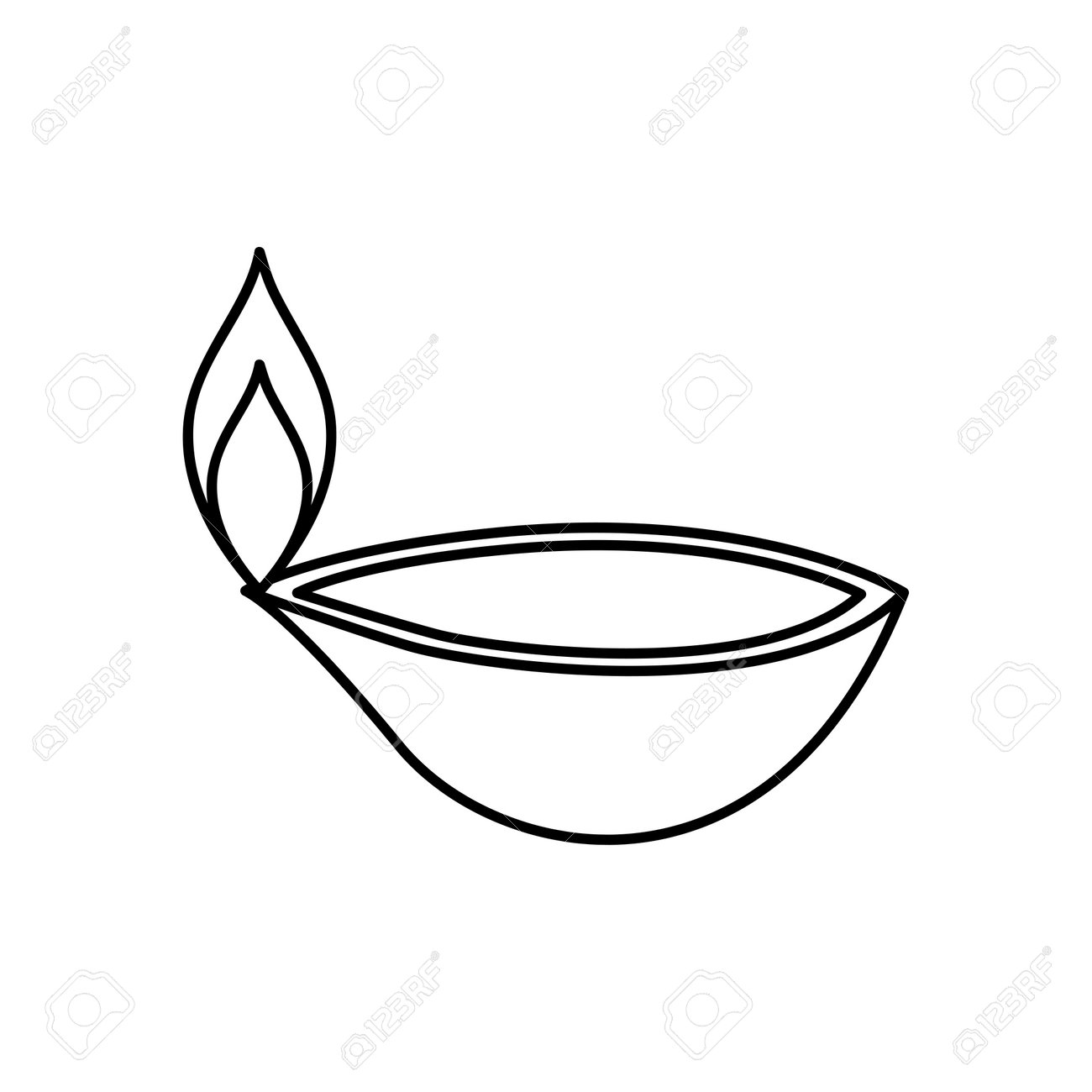 Diwali Diya Icon, Line Style, Vector Illustration Royalty Free SVG,  Cliparts, Vectors, and Stock Illustration. Image 162171732., image size:1300x1300