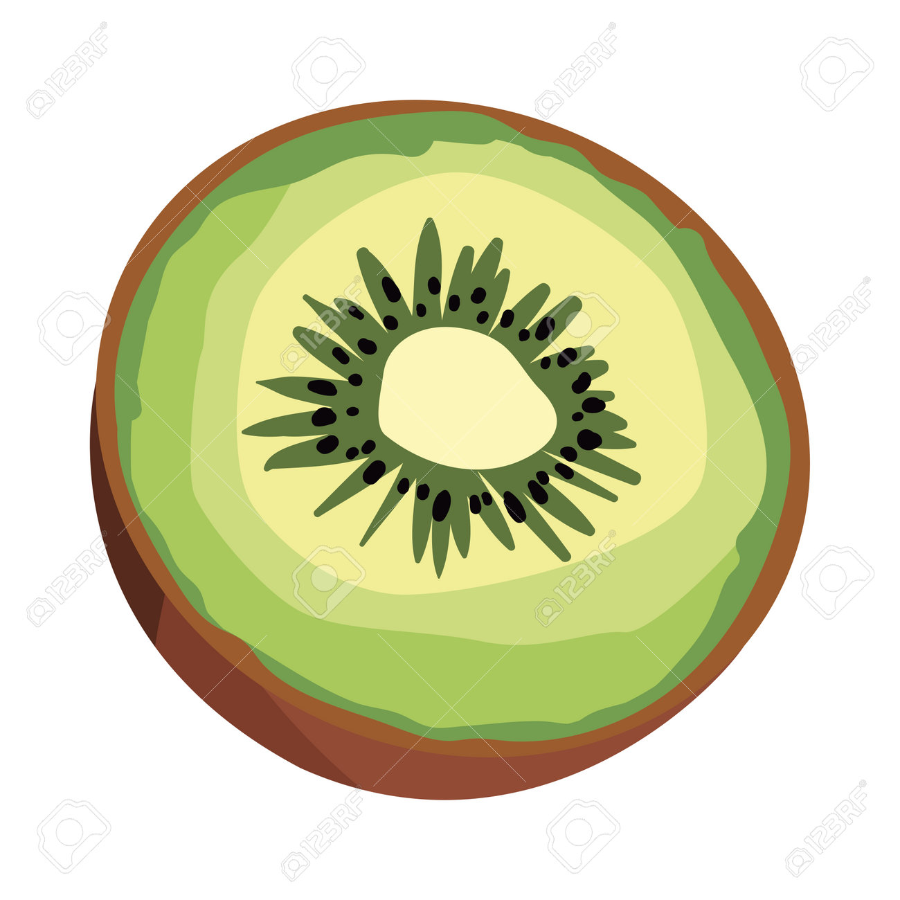 Flat Kiwi Slice Royalty Free SVG, Cliparts, Vectors, and Stock  Illustration. Image 198200970., image size:1300x1300