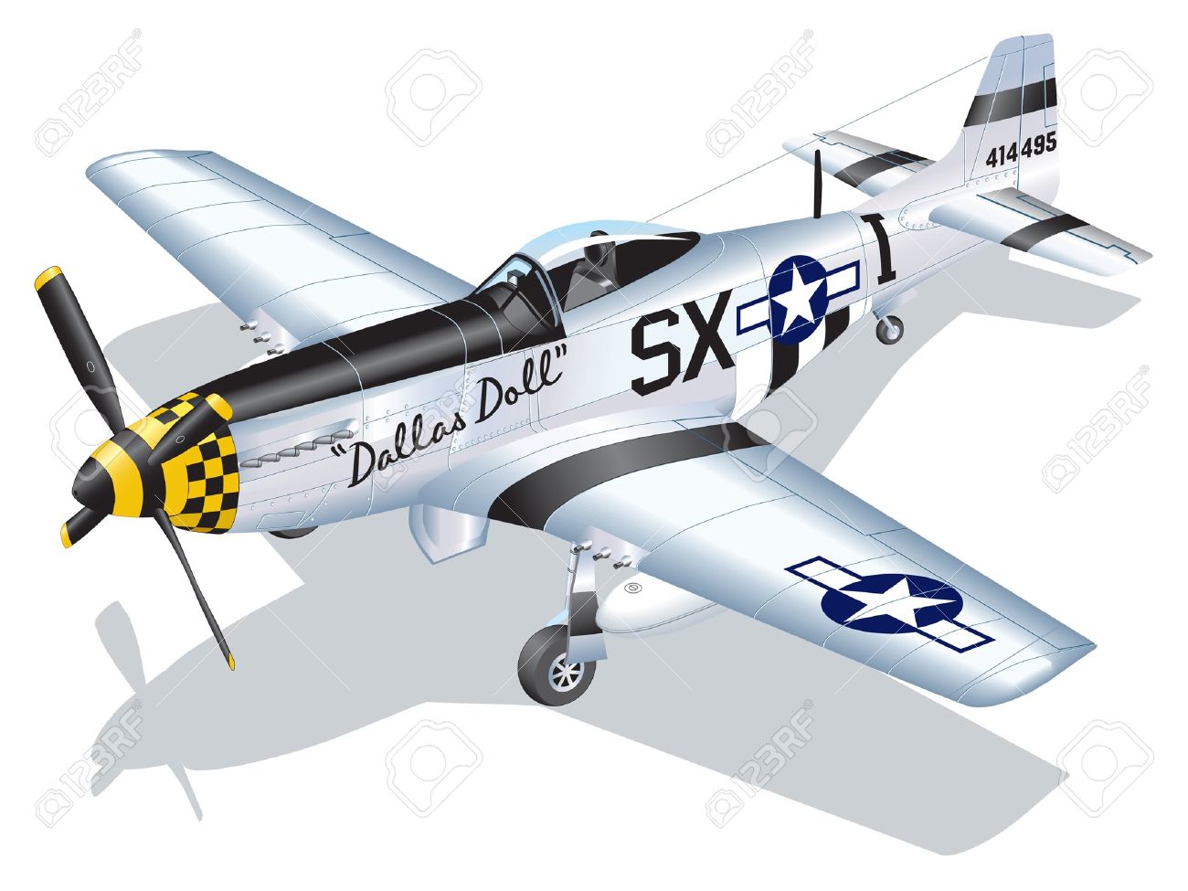 Detailed Vector Illustration Of P 51 Mustang Dallas Doll Royalty Free Cliparts Vectors And Stock Illustration Image 53