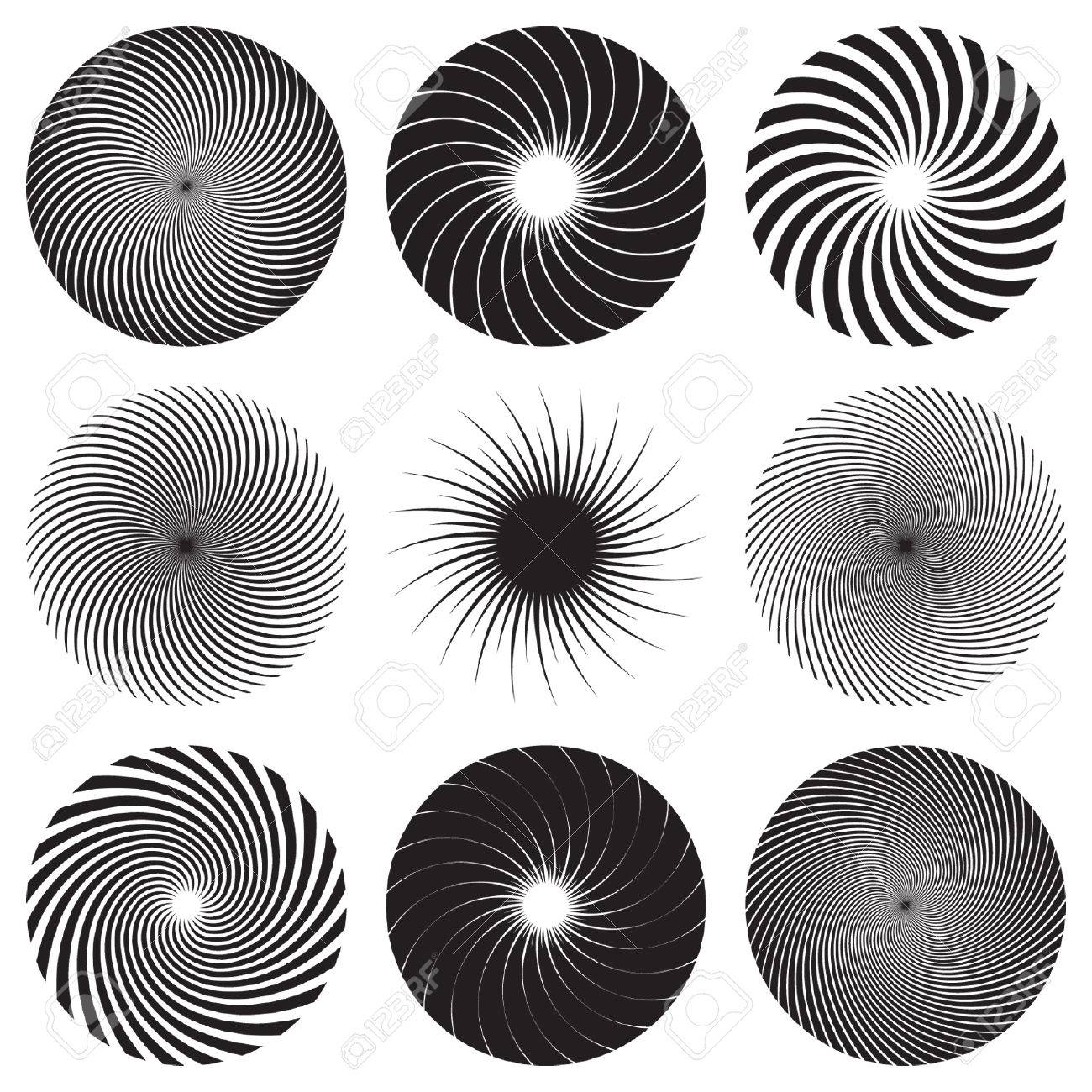 オプティカル アートの渦巻きや螺旋のベクトルを設定 のイラスト素材 ベクタ Image