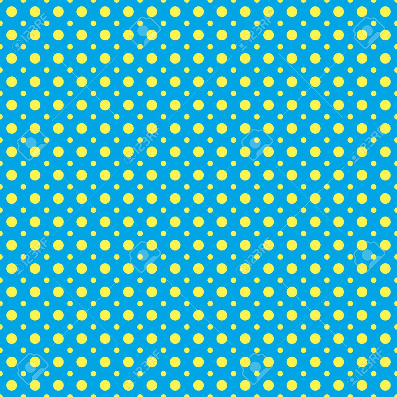 シームレスな青と黄色の水玉柄のテクスチャ背景のイラスト素材 ベクタ Image