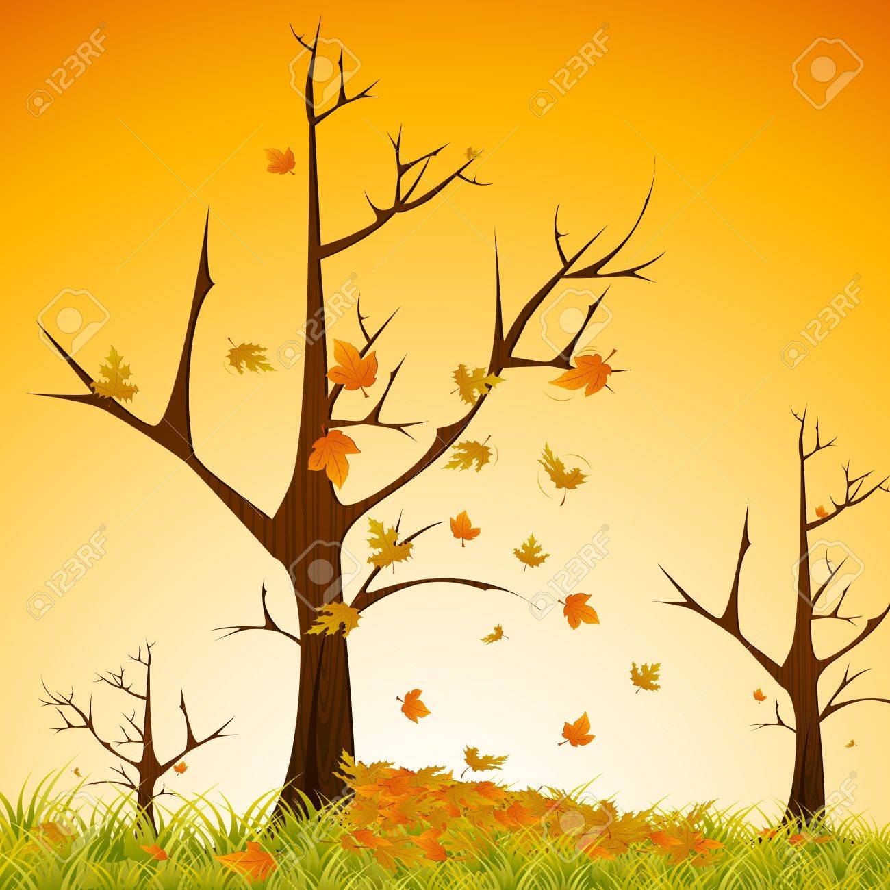 Illustration Of Maple Tree Sheding Leaves On Natural Background Stock  Photo, Picture and Royalty Free Image. Image 10524581.