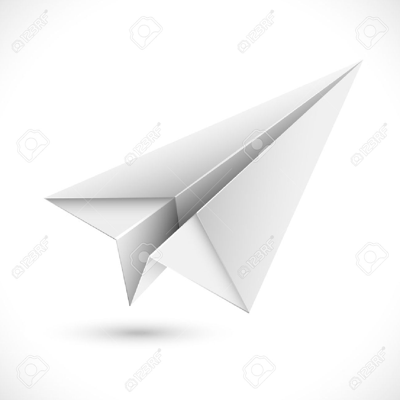 白い背景の上の折り紙紙飛行機のイラスト のイラスト素材 ベクタ Image