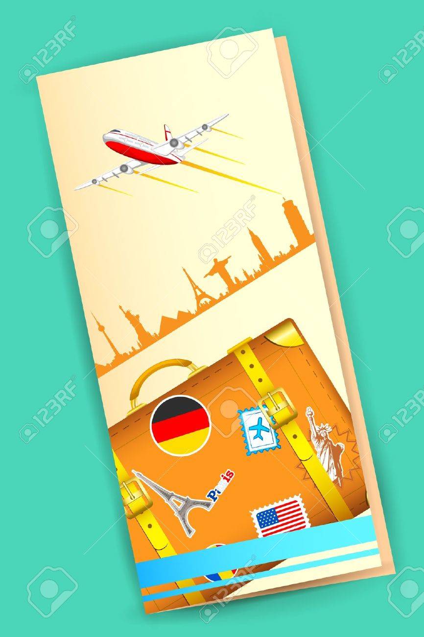荷物と飛行機旅行パンフレットのイラストのイラスト素材 ベクタ Image 荷物と飛行機旅行パンフレットのイラストのイラスト素材 ベクタ Image