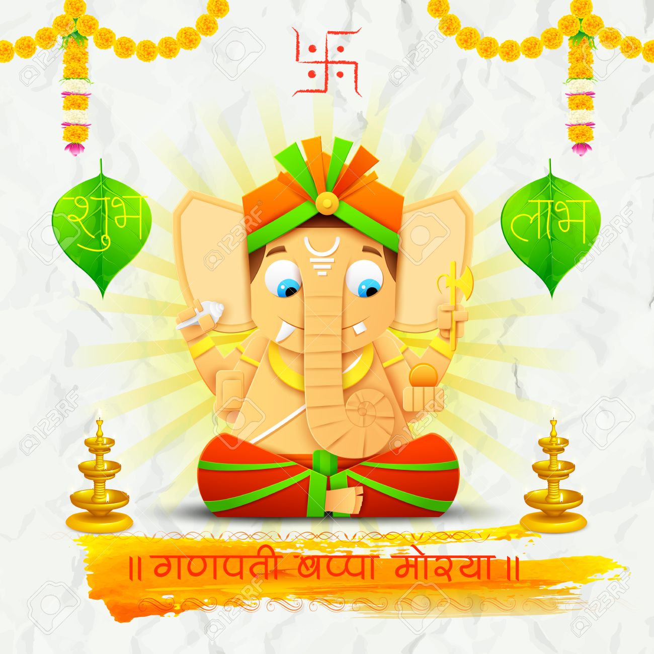 Illustration Of Statue Of Lord Ganesha Made Of Paper For Ganesh ...