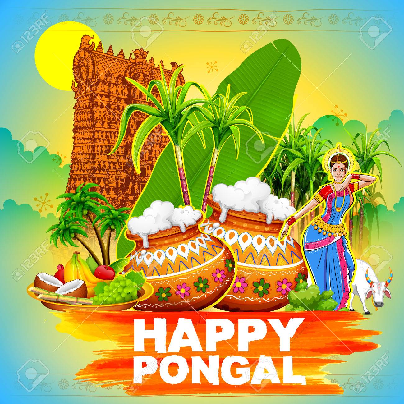 illustration of happy pongal greeting background royalty free cliparts vectors and stock illustration image 68056258 illustration of happy pongal greeting background