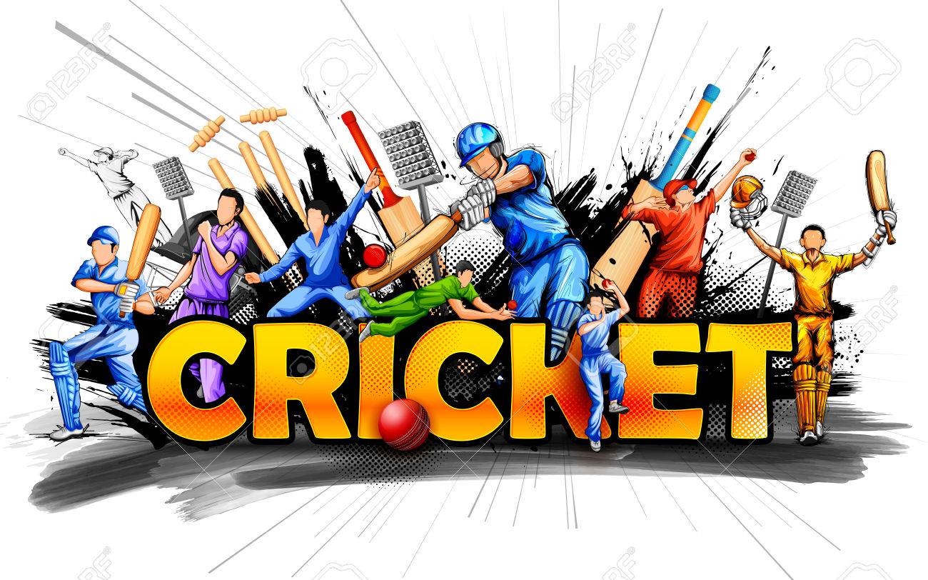 Batsman And Bowler Playing Cricket Championship Sports. Royalty Free SVG,  Cliparts, Vectors, and Stock Illustration. Image 76150068., image size:1300x812