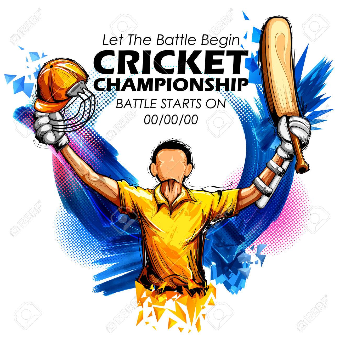 Illustration Of Batsman Playing Cricket Championship Sports. Royalty Free  SVG, Cliparts, Vectors, and Stock Illustration. Image 76150332., image size:1300x1300