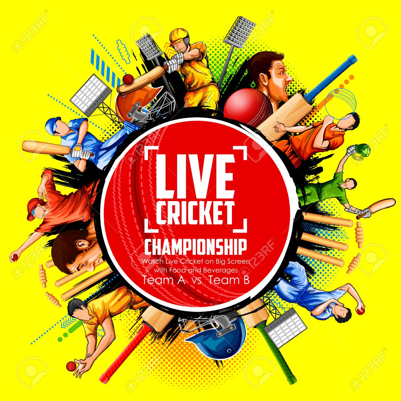 Batsman and bowler playing cricket championship sports Vector illustration. - 97621977 Batsman and bowler playing cricket championship sports Vector illustration. - 97621977
