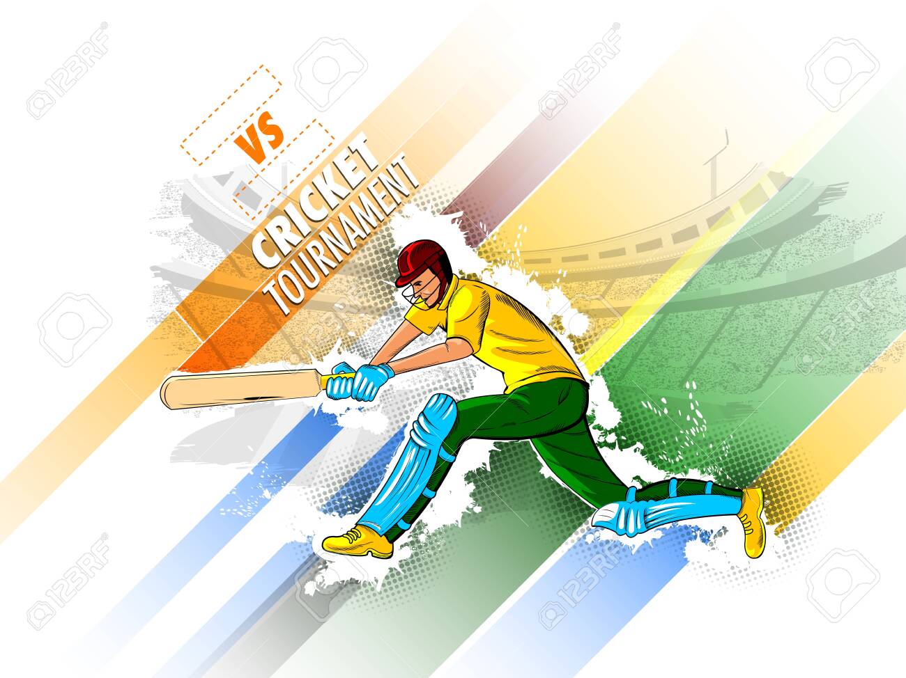 Easy To Edit Vector Illustration Of Player Batsman In Cricket