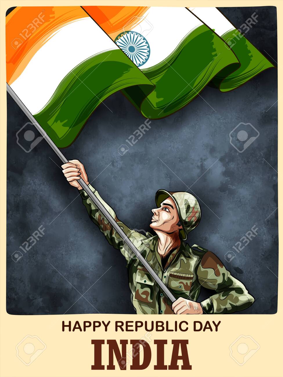 Illustration Of Indian Army Soldier Nation Hero On Pride ...