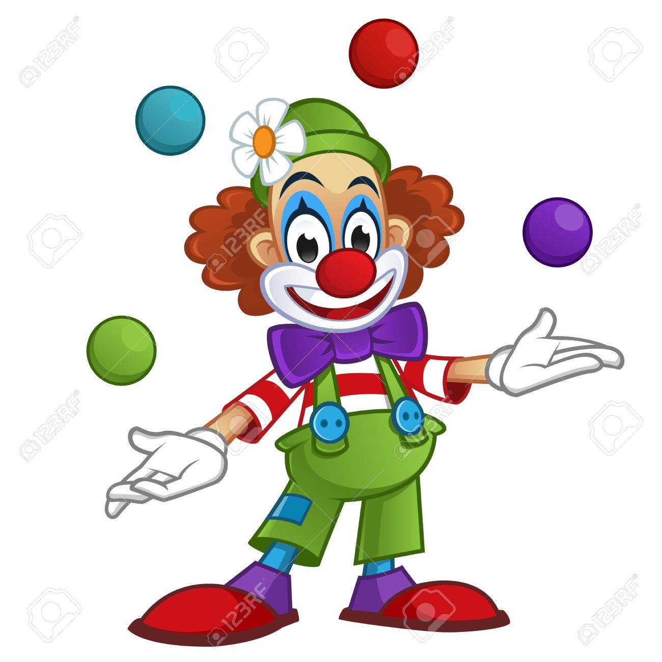 Man dressed with clothes clown, the clown is playing with balls - 50603891 Man dressed with clothes clown, the clown is playing with balls - 50603891