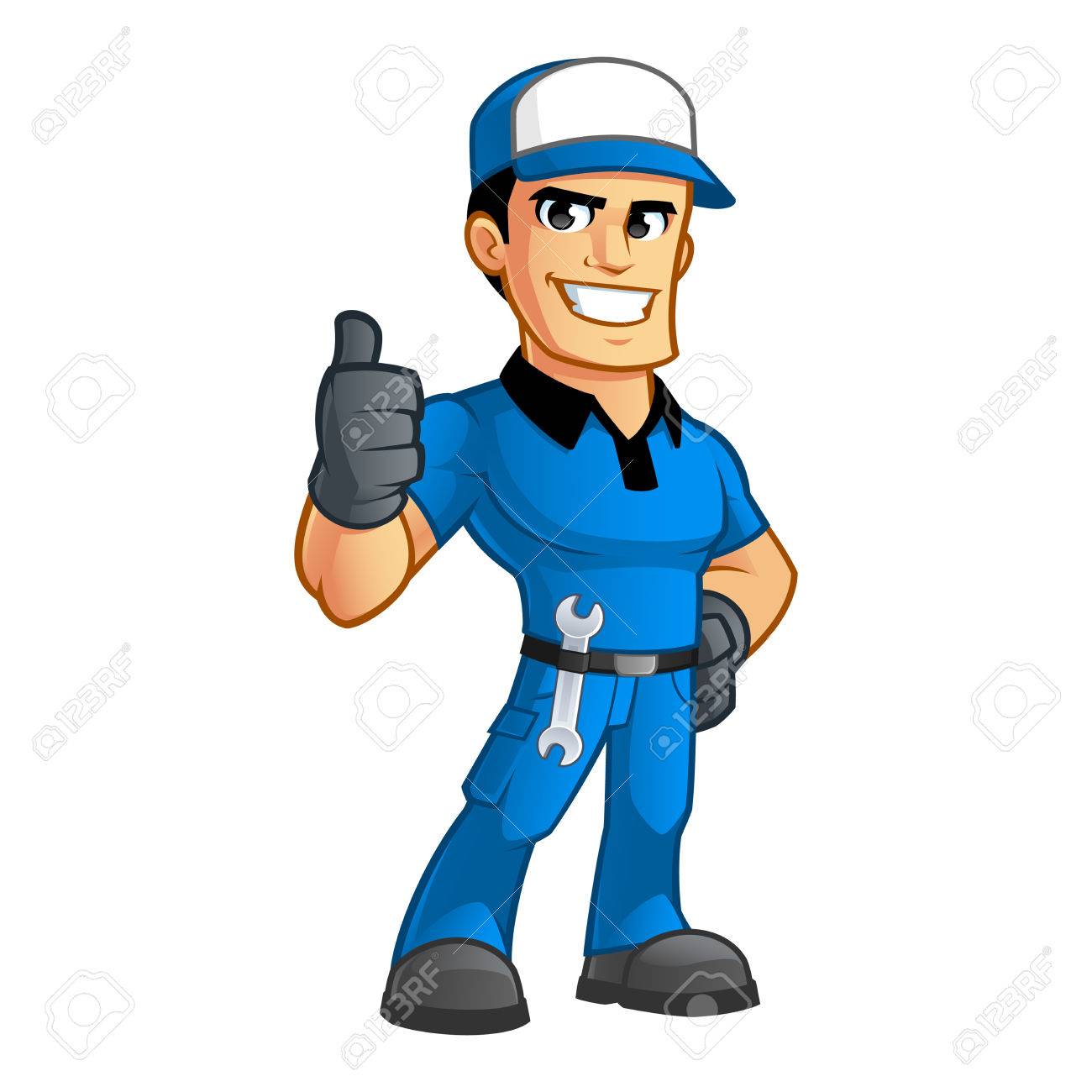 Sympathetic car mechanic, he has a spanner in his belt - 63151141 Sympathetic car mechanic, he has a spanner in his belt - 63151141
