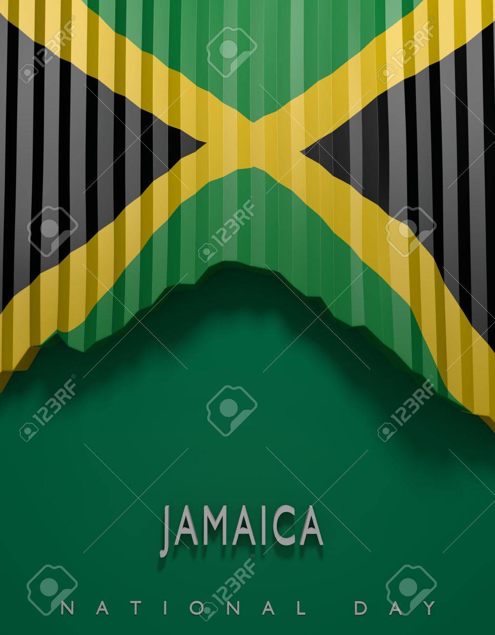 Flag Jamaican Colors Jamaica Flag 3d Render Stock Photo Picture And Royalty Free Image Image 70477640