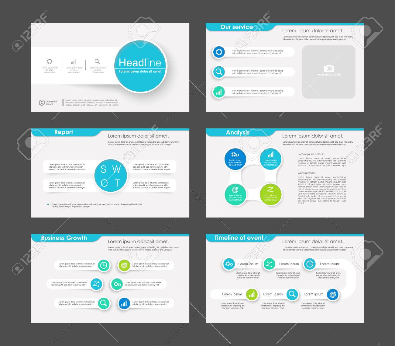 set of color infographic elements for presentation templates