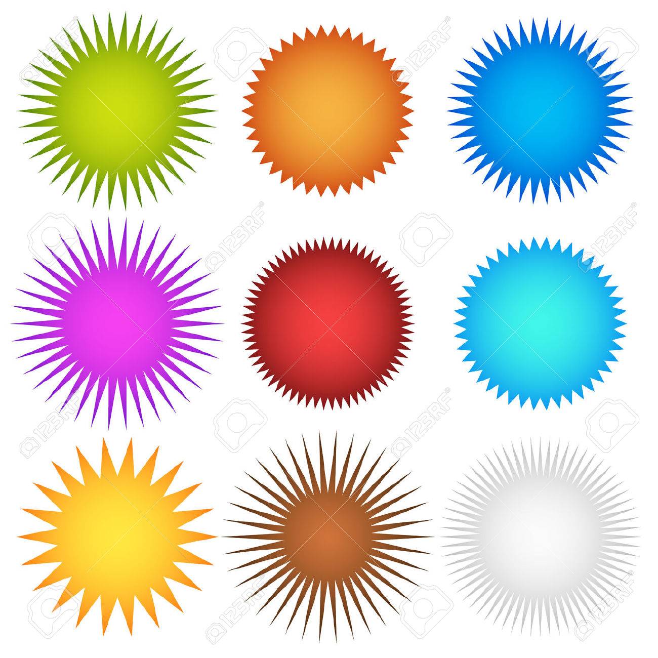 colorful starburst flash badge