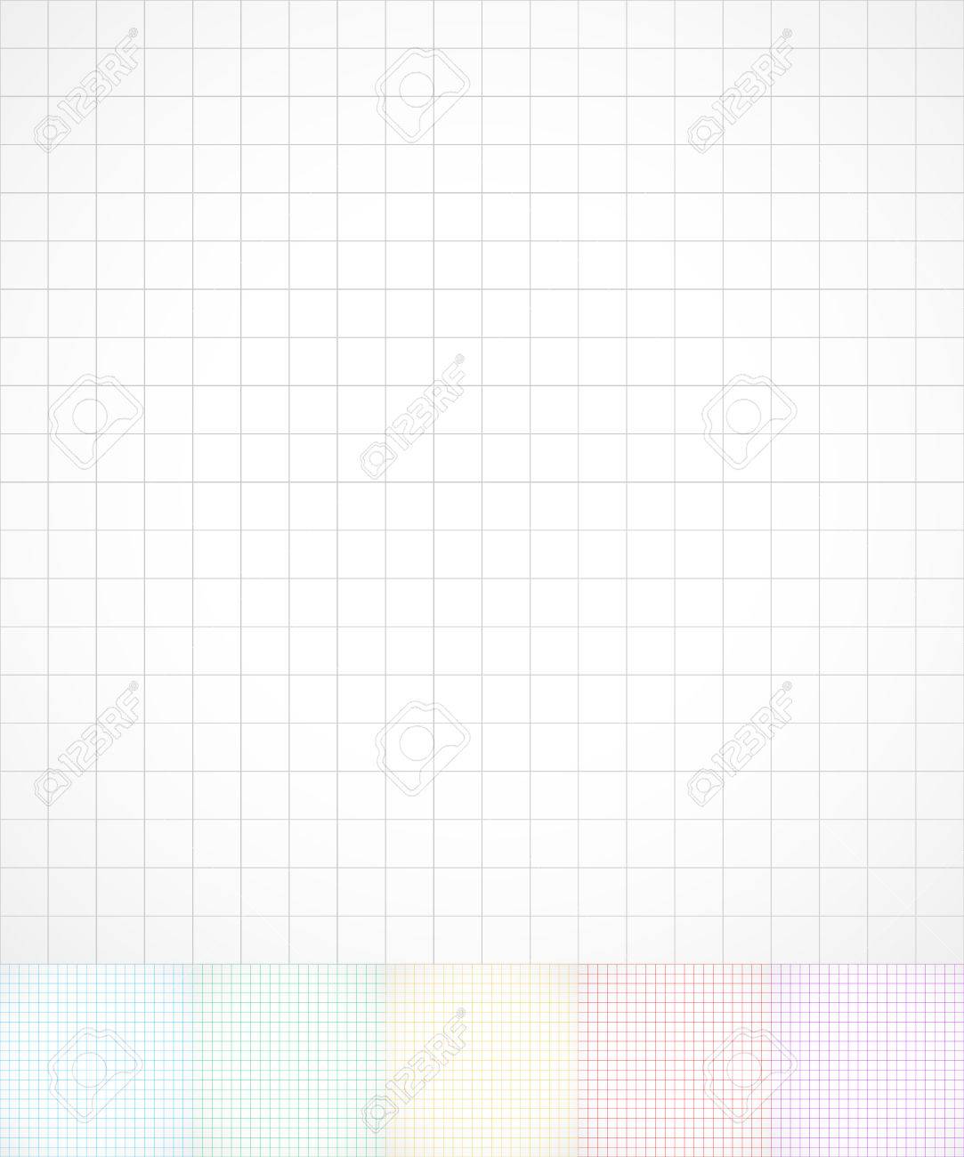 gridded wire frame paper graph paper background in 6 color